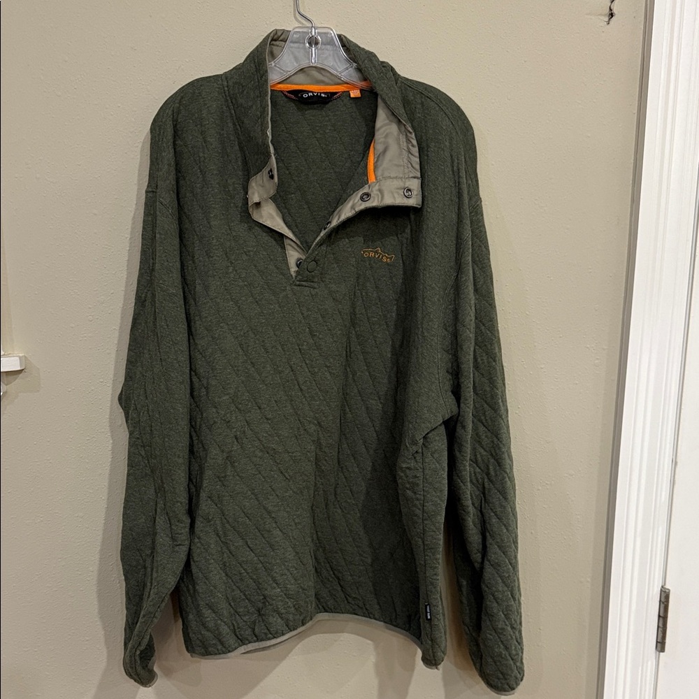 Orvis Men's Olive Trout Bum Quilted Shirt Jacket